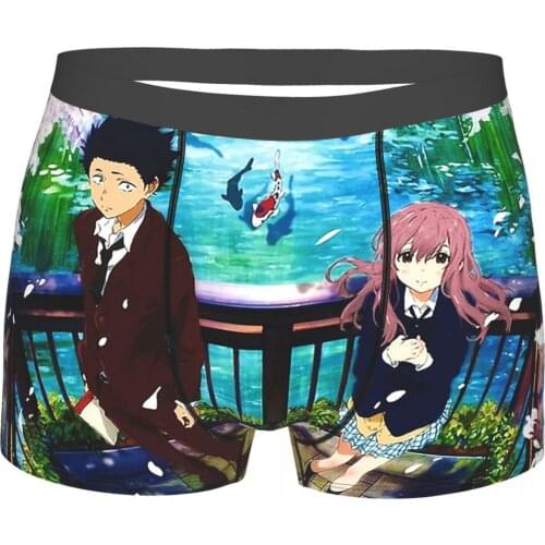 A Silence Voice Animated Drama Film Under Flower Tree Underpants Cotton Panties Man Underwear Print Shorts Boxer Briefs