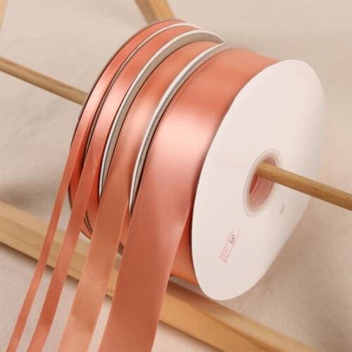 Peach Color 100Yards/91Meter/Roll Polyester Ribbon Wedding Christmas Decoration Cake Gift Box Wrap Ribbons Hand DIY Accessories