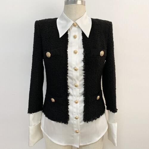 Popular women s New color suit Ding Satin wool lion button shirt jacket and coat can customized big size