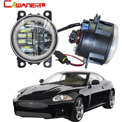Cawanerl For Jaguar XK _J43_ 2006 2007 2008 2009 2010 2011 2012 2013 Car LED Fog Light + Angel Eye DRL Daytime Running Light 12V