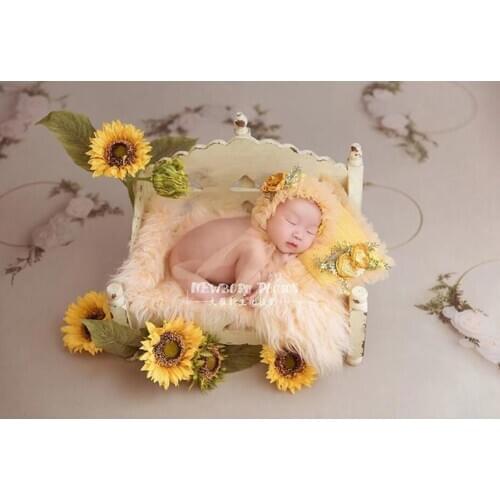 Newborn Photography Props Baby Flower Hats Photo Props Infant Shooting Accessories Posing Props Baby Pillows Sweet Props 1 Set