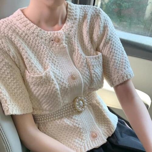 Luxury Fashion Pearl Elastic Waist Chain Ladies Belt Dress Knit Decorated with Rhinestone Elastic Belts for Women Beaded Girdle