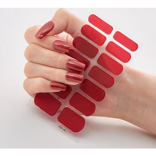 Christmas Dress Up Fashion Nail Polish Pure Solid Color Self Adhesive Nail Sticker Nails Sticker Designer Nail Tips
