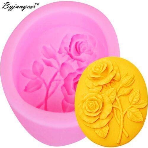 S030 1PCS Rose leaves UV Resin Silicone Mold Fondant Chocolate Candy Crystal Epoxy Clay Plaster Concrete Candle Soap Moulds