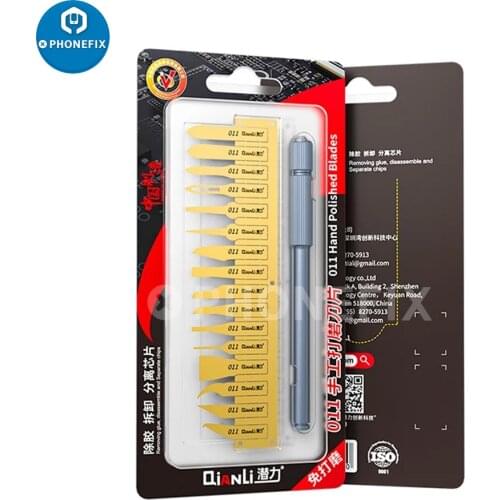 Qianli 011 IC Chips Remover Double Head Glue Removing Tools For Motherboard Degumming Repair Pry Chip Tool Hand Polished Blades