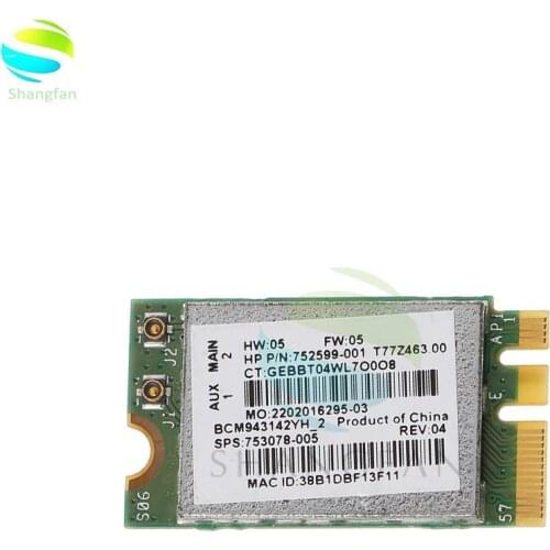 Broadcom Network Card Bluetooth 4.0 WLAN 150Mbps NGFF Wireless Wifi Card BCM943142Y 802.11b/g/n