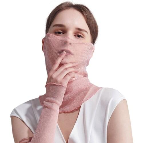 Sunscreen Mask Ride Neckguard Car-covers Spring and Summer Long Chiffon Scarves Veil Drive Sunscreen Shawl
