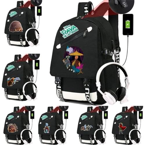 Raya and the Last Dragon High-quality School Bags For Teenage Girls Usb Charging Backpacks Women Bookbag Men Travel Laptop Bag