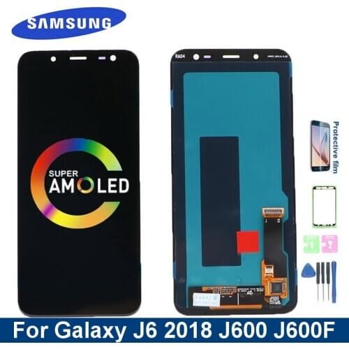 Super AMOLED J600 LCD Display For Samsung Galaxy J6 2018 J600F J600L J600G SM-J600FN LCD Display Touch Screen Digitizer Assembly