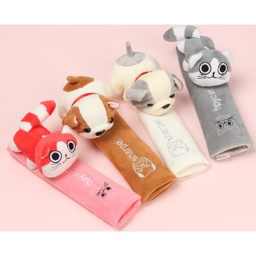 1PC Cartoon Interior Safety Belt Protector Soft Flannel Three-Dimensional Shoulder Guard Strap Car Accessories General Model
