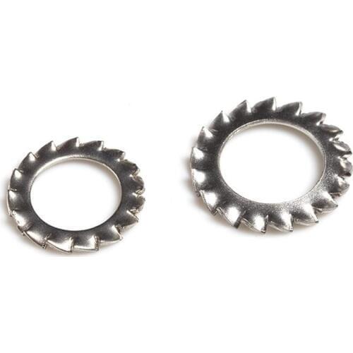 100pcs M2.5 M3 M4 M5 M6 M8 M10 M12 M14 M16 Stainless Steel External Serrated Washer Locking Washer Toothed Gasket