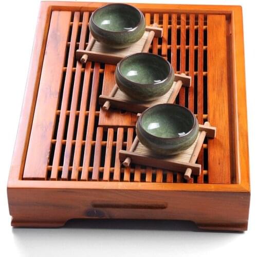 200pcs Bamboo Tea Cup Mat Square Coaster set Handmade Place mat For Kungfu Tea Set Kitchen Accessories Drink Tea Tools