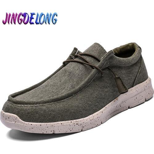 2020 Mens Canvas Shoes Breathable Mens Casual Shoes Non-slip Man Driving Shoe Comfortable Male Flat Moccasins All Mens Shoes