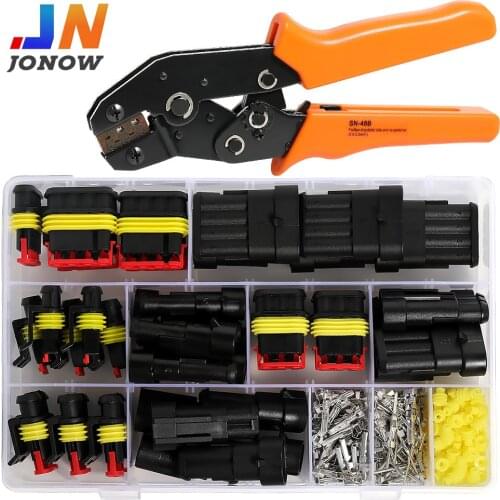 254/622PCS Electrical Wire Connector Plug Car Plug Waterproof Connector 1/2/3/4 Pin Automotive Plug Terminals SN48 Crimping Kit