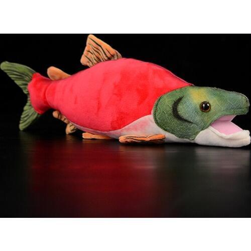 40cm Sockeye Salmon Ocean Sea Animals Plush Toy Lifelike Stuffed Toys Oncorhynchus nerka Soft Fish Plush Dolls For Kids Gifts