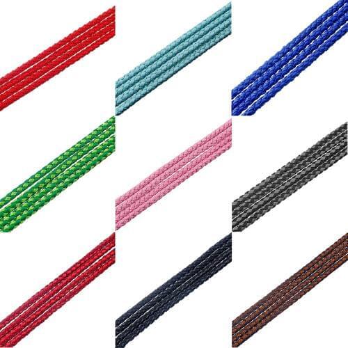 5Meters 5mm PU Silk Braided Leather Cord Bracelet Necklace Making Cord Fine Jewelry Fittings