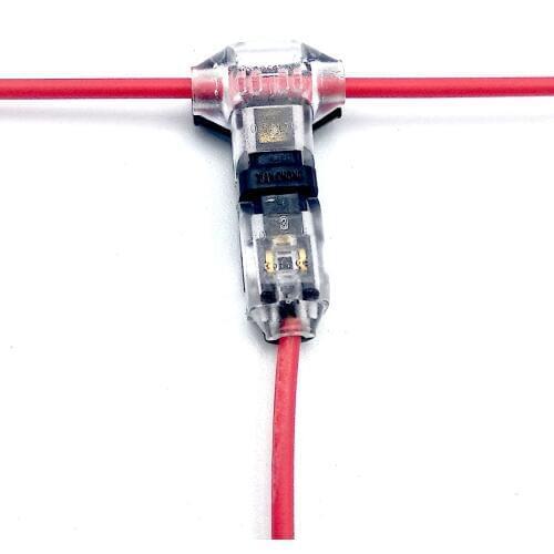 5pcs/lot 1/2Pin 18-22awg no welding no screws Quick Connector cable T-type clamp Terminal Block 2 Way Easy Fit for led strip