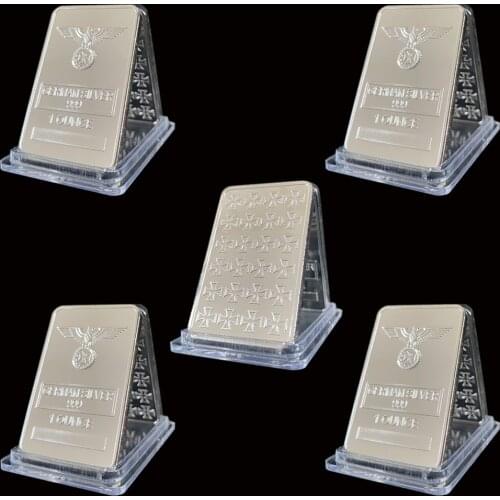 5PCS Deutsche 1 Ounce Silver German Cross Bar With Display Case