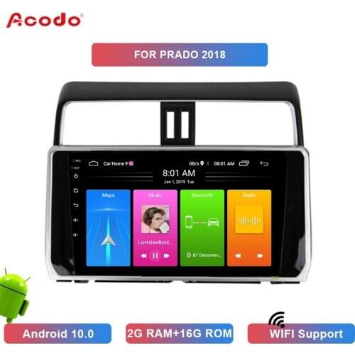 ACODO 2+16G Android 10.0 Car Radio Multimedia Player For Toyota Prado 2018 Navigation GPS 2 din