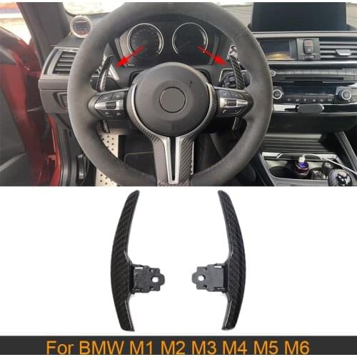 Car Paddle Shifter Trims For BMW F87 M2 F80 M3 F82 F83 M4 F10 M5 F06 F12 F13 M6 F85 X5M F86 X6M Carbon Fiber Universal Shifter