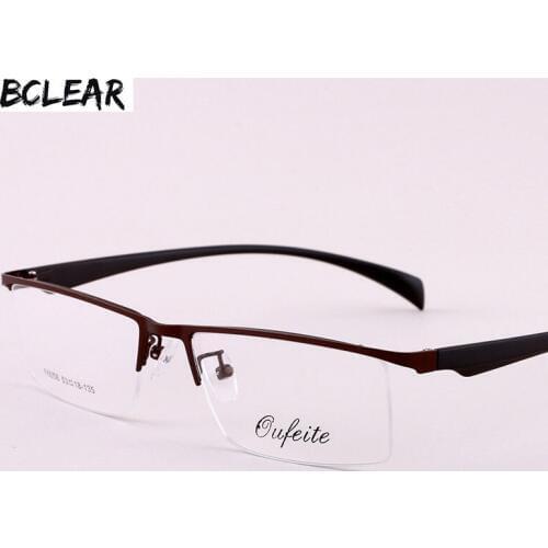 BCLEAR Brand Design Titanium Alloy Eyeglass Male Myopia Glasses Spectacle Frames 2018 Men Fashion Semi-rimless Big Optical Frame