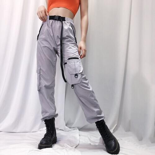 New Gray Trousers Loose Hiphop Pants Handsome Casual Overalls Trendy Pants Jazz Street Dance Pants Performance Clothes SL4490