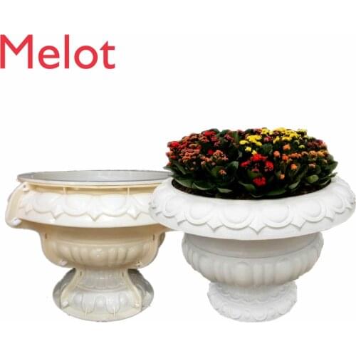 European-Style round Cement Flower Pot Mold Garden Gardening Succulent Bonsai Large, Medium and Small Plastic Grinding Homemade