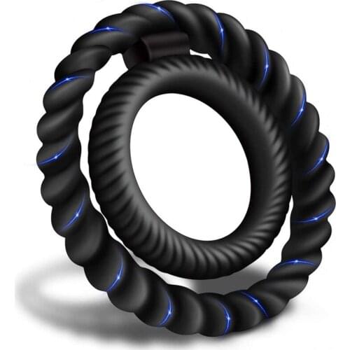 Penis Cock Ring Double Elastic Scrotal Binding Delay Ejaculation Male Chastity Device Adult Sex Toys For Men Masturbation