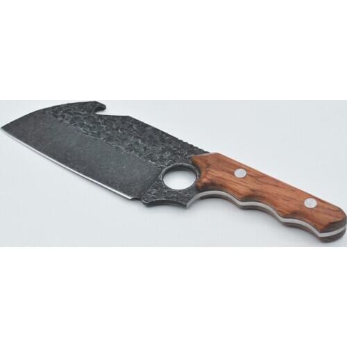 10 Inch Hand Forged Boning Knife Stainless Steel Bottle Opener Design Butcher Knife Fillet Meat Cleaver Knives Leather Sheath