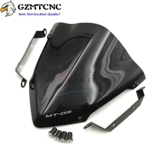 MT 09 2014-2016 Motorcycle Windshield ABS Plastic WindScreen w/ Mount Screws Side Bracket for Yamaha MT-09 FZ09 MT09 14 15 16