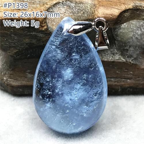 Natural Ocean Blue Aquamarine Necklace Pendant For Woman Man Crystal 34x24x12mm Beads Gemstone Water Drop Beads Jewelry AAAAAA
