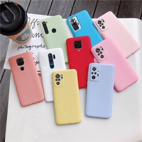 Candy Color Matte Silicone Phone Case On For Xiaomi Redmi Note 10 Pro Note 8 9 Pro 8t 9s 9t 2021 Soft Tpu Back Cover