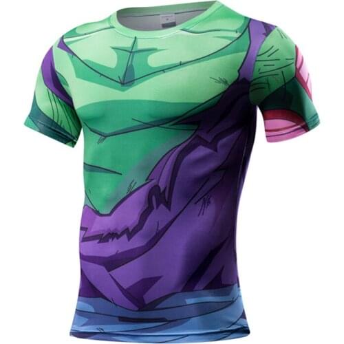 Goku T shirts Men Compression Shirts Anime Short Sleeve T-shirt Fitness Tops Vegeta Goku Cool Funny Fitness Tshirts