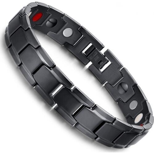 Men Magnetic Therapy Bracelet Classic Titanium Steel Anti-snoring Health Care EK-New