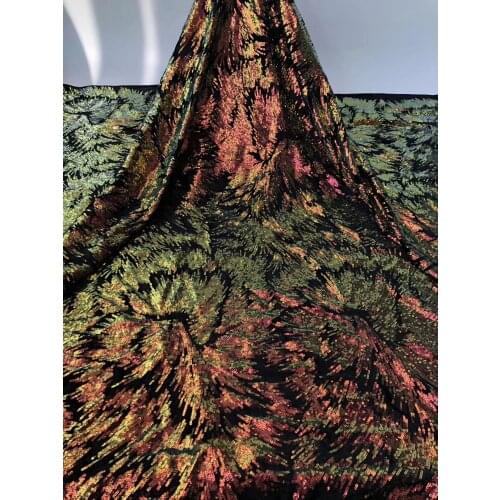 2020 Latest French Nigerian Velvet Lace Fabric African Sequins Velvet Mesh Lace Fabric High Quality Lace For Dinner Party