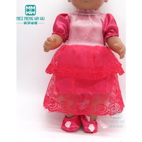 Doll Clothes fashion princess dress Cute For 18 Inch American and 43cm New Baby Doll Our Generation Dolls Garment