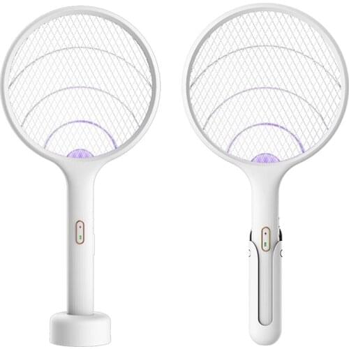 Bug Zapper Rechargeable Bug Zapper Racket, 3500Volt, USB Charging Cable, Desktop, Wall Mount Indoor Outdoor Electric Fly Swatter