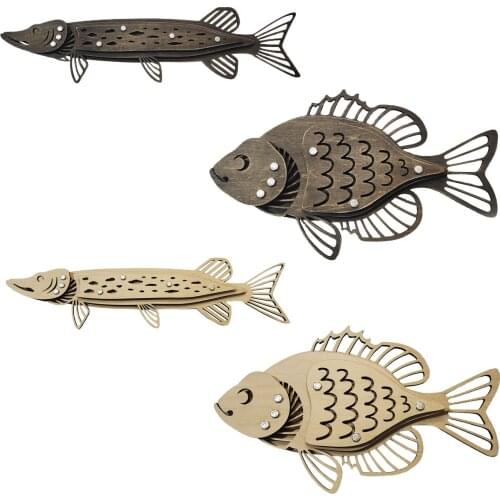 Hanging Craft 3D Wood Fish Home Decoration Crafts Wall Ornament Cute Realistic Room Improvement Creativity Pike Snapper Pendant