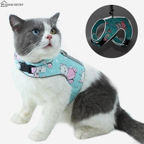 Pet Cat Dog Adjustable Leash Harness Vest Reflective Anti-strike Chest Strap Traction Walking Leash Harness