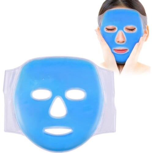 Silicone Facial Mask Ice Face Mask Gel Cooling Therapy or Hot Treatment Beauty Skin Care Tool for Headache Dark Circle Sleep