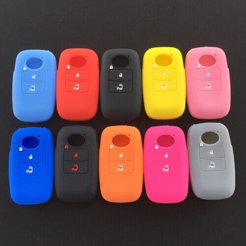Silicone Rubber key fob case cover holder protect cap set skin hood for daihatsu tanto Rocky for toyota Smart remote Car key
