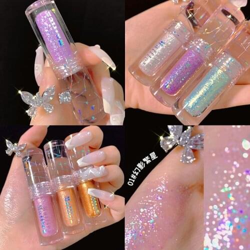 6 Colors Glitter Eye Shadow Stick Liquid Eyeshadow Stick Makeup Eyeshadow Pigment Waterproof Shiny Cosmetics