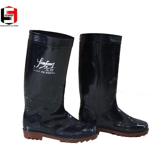 PVCRain boots waterproof safety site long rubber shoes anti-skid steel head rain shoes