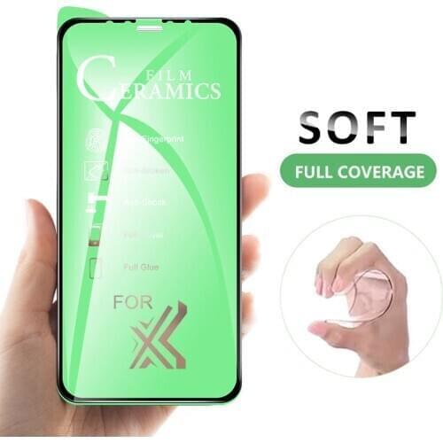 Explosion Proof Full Cover Soft Ceramic Film for iPhone 7 8 6 12 Plus protective Screen Protector For iphone X XS 11 Pro Max XR