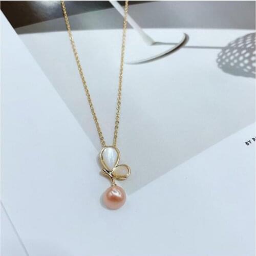 14K Gold Filled Necklace for Women with Pendant Pearl Necklace Female for Women Clavicle Chain Fine Jewelry Gifts Collares