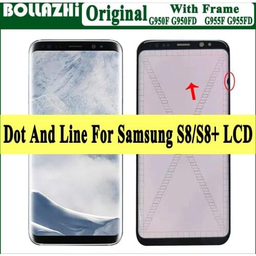 With Point And Line LCD For Samsung Galaxy S8 Displa yG950F Touch Screen Digitizer Assembly For Samsung S8 Plus Display G955 S8