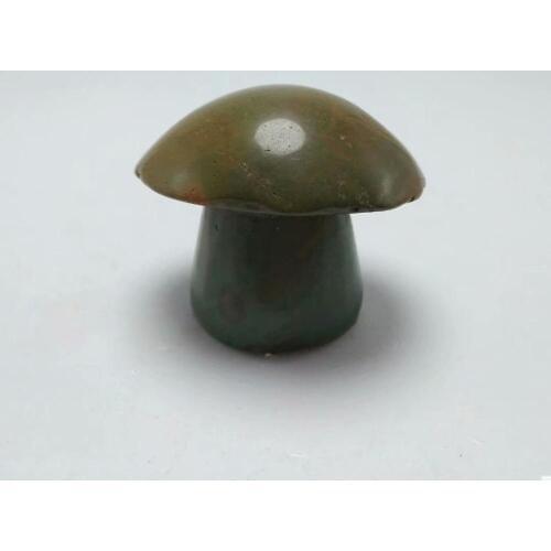 1pc 35-40mm Natural Green Agate Mushroom Shape Reiki Crystal Stone ornament for gift or decoration
