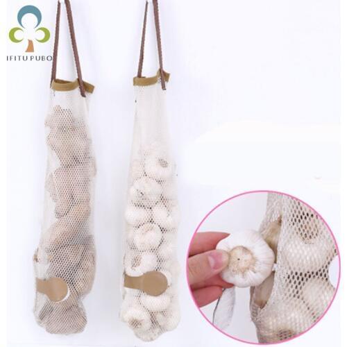 1Pcs Hangable Fruit And vegetable Storage Net Bag Kitchen Multi-function Hollow Garlic Onion Hanging Bag