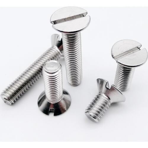 10/50pc M3 M4 M5 M6 M8 304 A2-70 stainless steel GB68 Metric Threaded Slotted Flat Countersunk Head Machine Screw Bolt
