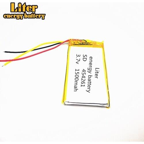 3 line Good Qulity 3.7V,1500mAH,454261 Polymer lithium ion / Li-ion battery for TOY,POWER BANK,GPS,mp3,mp4